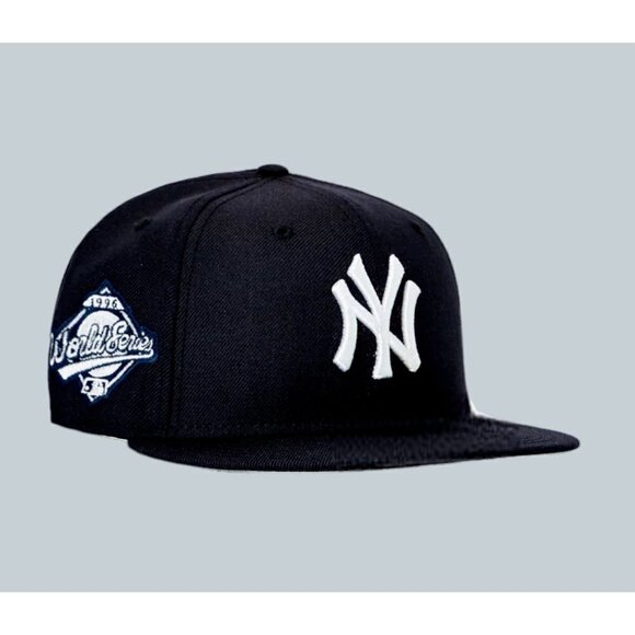 New Era New York Yankees 59FIFTY Fitted Hat 1996 World Series Side Patch 7 1/2 - Picture 2 of 5